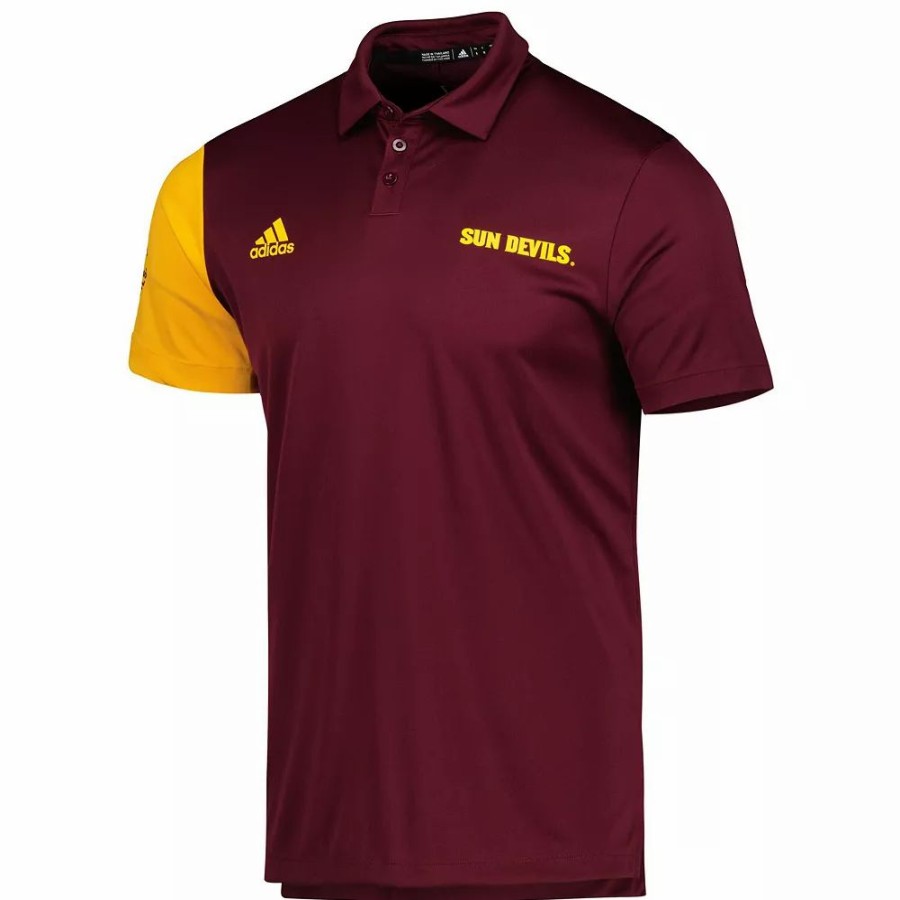 New * Men'S Adidas Maroon Arizona State Sun Devils Aeroready Polo