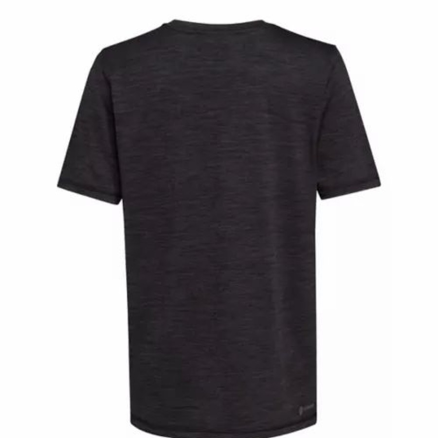 New * Boys' Adidas Aeroready Spectrum Poly Melange T-Shirt Black