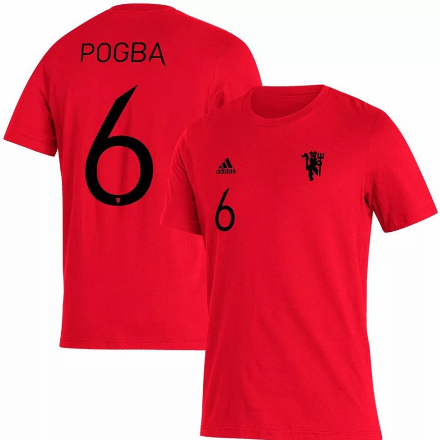 Wholesale * Men'S Adidas Paul Pogba Red Manchester United Name & Number Amplifier T-Shirt