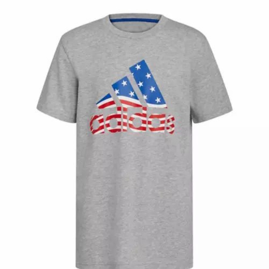 Clearance * Boys' Adidas Usa Proud T-Shirt Grey Heather