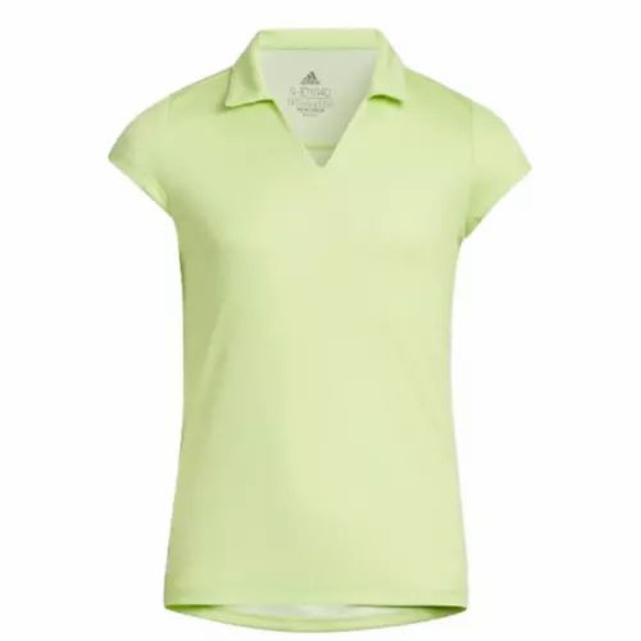 Best * Girls' Adidas Heathered Aeroready Polo Pulse Lime