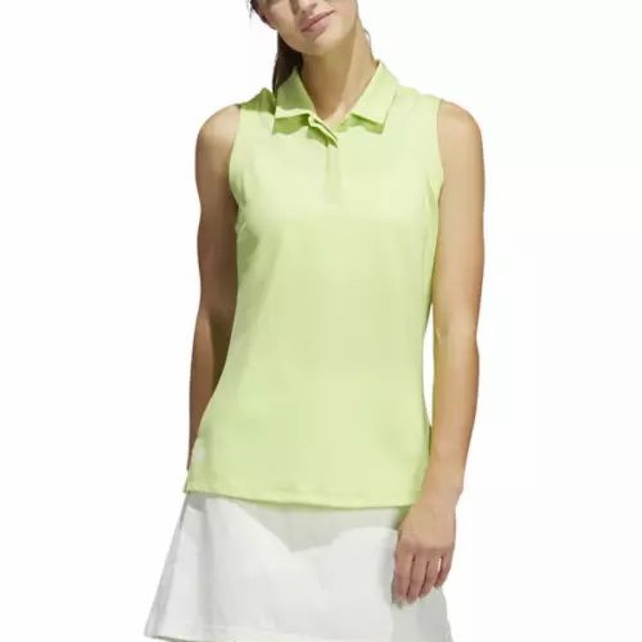 Best * Women'S Adidas Primeblue Sleeveless Golf Polo Lime